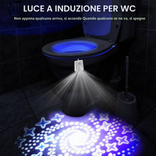 Carica l'immagine nel visualizzatore di Gallery, BAIFULAI 2 pezzi Luce per WC con sensore di movimento, Luci per WC all'interno, 16 colori Luce notturna per WC con lampa