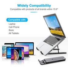 Carica l'immagine nel visualizzatore di Gallery, AOVUYCK-Store Supporto PC Portatile, 8 Livelli Regolabile &amp; Raffreddamento Porta PC, Pieghevole in Plastica e Silicone Laptop Stand per Computer Portatili e Tablet (10-15,6’’)