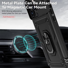 Carica l'immagine nel visualizzatore di Gallery, Cover per Iphone 15 Pro 6.1 Pollici con Vetro Temperato Custodia con Scorrevole Protezione Fotocamera Custodia Rotante A