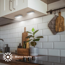 Carica l'immagine nel visualizzatore di Gallery, BRILONER - Lampade sottopensile per cucina led senza fili in set da 2 con luce bianco neutro, supporto adesivo, lampada 