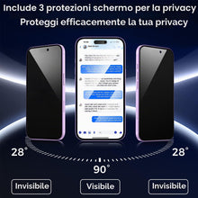 Carica l'immagine nel visualizzatore di Gallery, 3 Pezzi Pellicola Privacy per iPhone 17 con 3 Protezione Fotocamera