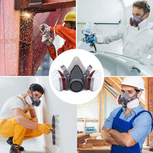Carica l'immagine nel visualizzatore di Gallery, Maschera traspirante riutilizzabile con 10 filtri - Respiratore a mezza maschera per la lavorazione del legno, saldatura