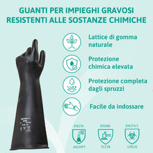 Carica l'immagine nel visualizzatore di Gallery, Ansell AlphaTec 87-104 Guanti di Protezione Chimica in Lattice, Polsino Lungo (43 cm), Elevata Resistenza alle Sostanze 