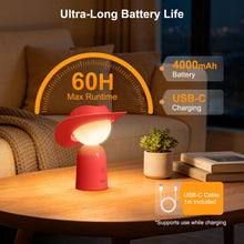 Carica l'immagine nel visualizzatore di Gallery, Gritin Luce Notturna Cappello Cowboy Originale, Lampada da Comodino a LED