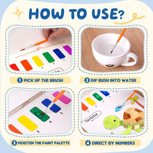 Carica l'immagine nel visualizzatore di Gallery, YPLUS Dipingi con Libri ad Acqua per Bambini Piccoli， Carta per Pittura ad Acquerello per Bambini 1-4 Anni， Regalo Artis