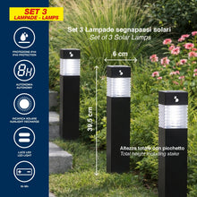 Carica l'immagine nel visualizzatore di Gallery, BEPER P207ILO030 Set 3 Lampade Solari Segnapassi da Giardino, Luci Solari LED da Esterno con Picchetto, Accensione Autom