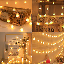 Carica l'immagine nel visualizzatore di Gallery, ENLACE Catena luminosa a LED USB, 3 metri, 20 sfere, luce bianca calda, luce fissa