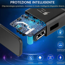 Carica l'immagine nel visualizzatore di Gallery, Caricabatterie Ricarica Rapida AFC 2A USB Alimentatore con cavo Micro USB da 1,5 m Per Samsung Galaxy S7/S7 Edge/S6/S6 E