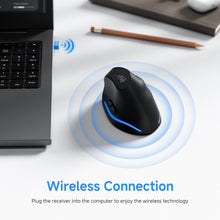 Carica l'immagine nel visualizzatore di Gallery, ECHTPower 2024 Upgrade Mouse Verticale Senza Fili 2.4GHz, 4800 DPI a 6 Livelli Regolabili, Porta Type-C, Scatto Silenzioso, con LED RGB, Mouse Ergonomico per Laptop, Desktop, PC, Macbook