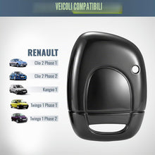 Carica l'immagine nel visualizzatore di Gallery, Jongo – Guscio per chiavi senza lama compatibile con Renault Clio 2, Kangoo | Guscio chiavi plip furgone telecomando 1 p