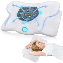 Carica l'immagine nel visualizzatore di Gallery, TEGOVE Cuscino Cervicale Per Dormire,Cuscino in Memory Foam Ortopedico Cervicale per Dolore al Collo Cuscino Ergonomico per Migliorare La Qualità Del Sonno,60 X 34 X 13CM
