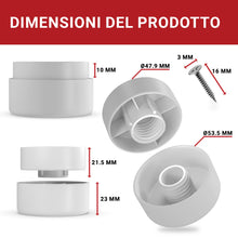 Carica l'immagine nel visualizzatore di Gallery, LouMaxx Piedini per Mobili Adesivi Regolabili in altezza Ø 55,5 mm – Piedini Mobili Bianchi Altezza Regolabile – Rialzi 
