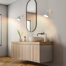Carica l'immagine nel visualizzatore di Gallery, iDEGU 2 Pezzi Applique da Parete Interno Retrò Lampade da Parete Vintage in Metallo e Legno Moderne Lampada a Muro Orien