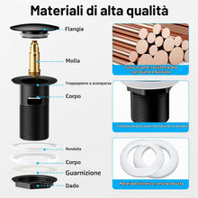 Carica l'immagine nel visualizzatore di Gallery, Aissom Piletta Bidet Click Clack con Troppopieno,Piletta per Scarico Lavabo,Piletta Bidet Universale G1 1/4",per tutti i