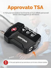 Carica l'immagine nel visualizzatore di Gallery, GRIFEMA GA1006 Lucchetto TSA Combinazione 3 Cifre – Per Valigie da Viaggio