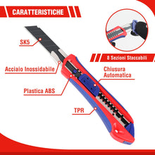 Carica l'immagine nel visualizzatore di Gallery, WORKPRO Taglierine Professionali 5 Pezzi, Cutter 18 mm SK5