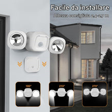 Carica l'immagine nel visualizzatore di Gallery, Toowell Lampada da esterno con sensore di movimento, telecomando, lampada da esterno a LED, con batteria, lampada da est
