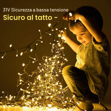 Carica l'immagine nel visualizzatore di Gallery, Quntis Luci Natale Esterno 10M 100 Leds, Luci Albero di Natale Bianco Caldo IP44 con 8 Modalità Catena Luminosa Natale D