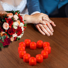 Carica l'immagine nel visualizzatore di Gallery, PChero Set di 12 lumini a LED rossi senza fiamma, a batteria, con timer di 6 ore, per la decorazione della stanza, della