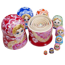 Carica l'immagine nel visualizzatore di Gallery, Marchio di Matrioska specializzato, nesting dolls Matrioske Bambola Matrioska russa in 10 pezzi, tiglio di zona frigida,
