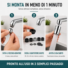 Carica l'immagine nel visualizzatore di Gallery, Rompigetto Rubinetto Cucina 360° Girevole | Prolunga Rubinetto Cucina Doppia Funzione | Aeratore Rubinetto Bidet | Filtr