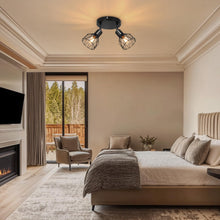 Carica l'immagine nel visualizzatore di Gallery, Kimjo Faretti LED Soffitto con 2 Luci, Moderno E14 Plafoniere da Soffitto Rotondo