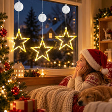 Carica l'immagine nel visualizzatore di Gallery, Stelle decorative natalizie a LED, 3 pezzi, bianco caldo