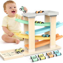 Carica l'immagine nel visualizzatore di Gallery, Toyzey Giochi Bambini 1 Anno, Macchinine per Bambini Pista Macchinine con 4 Mini Auto Giochi Montessori 1 Anno Giochi Le