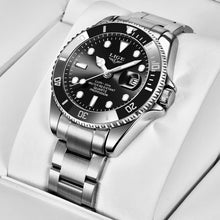 Carica l'immagine nel visualizzatore di Gallery, Orologio Uomo, Quarzo Analogico Orologi Uomo, Acciaio Inossidabile Impermeabile 30M, Funzione Calendario, Lancette Luminescenti, Abbinamento Elegante e Casual, Nero