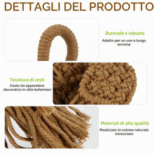 Carica l'immagine nel visualizzatore di Gallery, 2 Pezzi Portavasi da Appendere,Bohémien Vasi da Appendere Esterno Intern,Porta Vaso Appenderes in Corda Cotone con Ganci