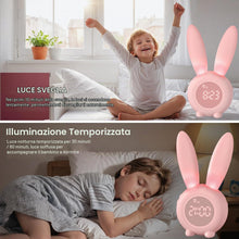 Carica l'immagine nel visualizzatore di Gallery, Homealexa Sveglia Bambini da Comodino Sveglia di Coniglio con Luce Notturna Funzione Snooze Timer Lampada Orologio da Ta