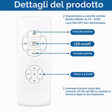 Carica l'immagine nel visualizzatore di Gallery, Kit di Telecomando Universale per Ventilatore da Soffitto, 220V Wireless Ventilatore Lampada Telecomando Kit, con 3 Impo