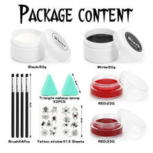 Carica l&#39;immagine nel visualizzatore di Gallery, Trucchi Halloween, Trucco Halloween Bambini Adulti, Halloween Trucco Make Up, Trucco Bianco Nero Rosso per Viso Corpo Halloween, Truccabimbi Set per Halloween Carnevale Feste