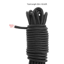 Carica l'immagine nel visualizzatore di Gallery, QWORK® Corda in Nylon - 6mm x 20m - Polipropilene Nero Multiuso per Attività All'aperto