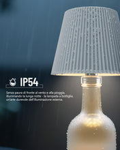 Carica l'immagine nel visualizzatore di Gallery, Beaeet lampada bottiglia LED Nero, ricaricabile USB-C, senza fili, IP54, 3 tonalità dimmerabili, per bottiglie in vetro 
