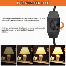 Carica l'immagine nel visualizzatore di Gallery, DAWRIS Dimmer per Lampade a LED, 2 Metri, 230 V, Con Interruttore, Cavo 220-250 V/100 W Max, Spina EURO, Prolunga Girevo
