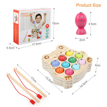 Carica l&#39;immagine nel visualizzatore di Gallery, LinStyle Giochi Bambini 3 Anni, Giochi di Pesca, Giochi Montessori Magnetici di Pesca in Legno mit 10 Pesci e Due Canne da Pesca, Regalo Bambino per 3 4 5 6 Anni