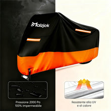 Carica l'immagine nel visualizzatore di Gallery, Maizjok® Telo Moto da Esterno Interno Telo Coprimoto Impermeabile Copri Moto 210D Poliestere Copertura Universale per Scooter Motorino Ciclomotori Motocicletta Stradale Motocross (245x105x125cm）