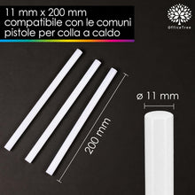 Carica l'immagine nel visualizzatore di Gallery, OfficeTree 45x Stick Colla a Caldo 11mm x 200 mm - Colla a Caldo Ricariche 11mm - Asciugatura Rapida ed Extra Resistente