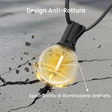 Carica l'immagine nel visualizzatore di Gallery, Catena Luminosa Esterno 15M,LED Catena Luminosa con 25+2 Luci G40, 2700K Bianco Caldo, IP45 Per Giardino, Terrazza e Fes