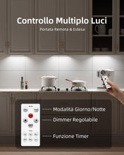 Carica l'immagine nel visualizzatore di Gallery, EZVALO lluminazione Per Armadietto 23cm (5 pezzi) Con Telecomando &amp; Rilevatore Di Movimento, 1600mAh USB Cucina LED, 570