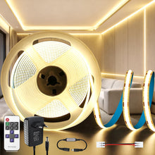 Carica l'immagine nel visualizzatore di Gallery, KSIBNW Striscia LED COB 5Metri, 24V Adesive Strisce LED Alta luminosità Striscia Luce Bianco Naturale 4000K Dimmerabile 