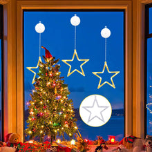 Carica l'immagine nel visualizzatore di Gallery, Anmossi LED Luci di Natale,3 Pezzi Tenda Luci Natalizie a Batteria,10 LED Tenda Luminosa con Stelle,Bianco Caldo,Timer,Luci Natale Decorativa per Natale,Finestra,Matrimoni,Feste