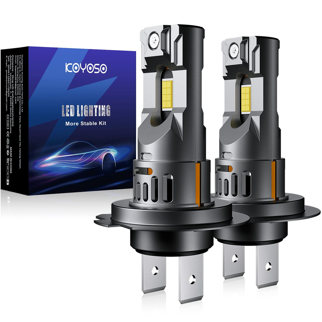 KOYOSO H7 LED 55W 15000LM Lampada Sostituzione per Alogena, 1:1 Mini Design, Non Richiede Adattatore, Pacco da 2