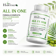 Carica l'immagine nel visualizzatore di Gallery, ALL IN ONE, Integratore capelli uomo - Vitamine capelli con Serenoa Repens 640 mg e Biotina alta titolazione - Zinco, Se