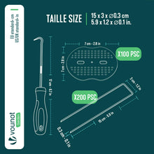 Carica l'immagine nel visualizzatore di Gallery, VOUNOT® 200 Pezzi Picchetti Telo Pacciamatura a U 150x30mm con 100 Rondelle