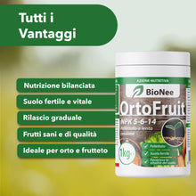 Carica l'immagine nel visualizzatore di Gallery, OrtoFruit – Concime Organo-Minerale Pellettato NPK 5-6-14 Biologico | Nutrizione Naturale e Graduale | Per Orto, Fruttet