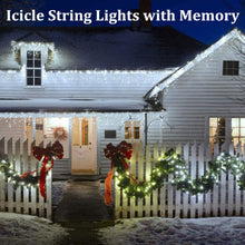 Carica l'immagine nel visualizzatore di Gallery, PhilzOps Cascata Luci da Esterno, 480 LED 19M Luci Natale Tenda Bianco Freddo Impermeabile 8 Modalità Catene Luminose Decorazione per Nataliazie Interno Casa Feste Finestra Giardino, Cavo Bianco