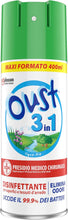 Carica l'immagine nel visualizzatore di Gallery, Oust 3 in 1 Disinfettante Spray Superfici e Tessuti, Open Air, 1 x 400 ml