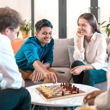 Carica l'immagine nel visualizzatore di Gallery, talifoca 3 in 1 Scacchiera in Legno, Scacchiera Pieghevole Chess Board Set, pieghevole portatile set scacchiera, per bam